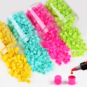 ถ้วยหมึกสักลายซิลิโคนแบบใช้แล้วทิ้ง 300 ชิ้น สำหรับใส่สีสักถาวร สำหรับร้านเสริมสวยและช่างสัก