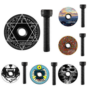 MUQZI Stem Headset Top Caps Aluminum Alloy with Screws Bicycle Headset Cover Lightweight Personalized Cycling Parts Accessories