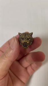 Tiger Head Brass DIY Paracord Beads Knife Beads EDC Outdoor Handmade Woven Lanyard Pendants Umbrella Rope Bracelets Accessories