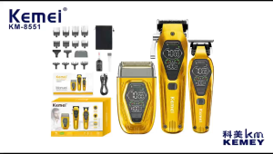 Kemei km-8551 เครื่องตัดผมไร้สาย โกนหนวด ทั้งชุด3in1 คุณภาพสูง ความแรงมอเตอร์9000 รอบ