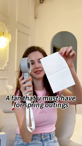 JISULIFE Handheld Fan Life7 Mini Fan Portable Rechargeable Electric Fans 3600/5000mAh Battery Foldable USB With 5 Gears Strong Wind For Jisulife 12 blades folding fan LED Display Screen 19.5 Hrs of Battery Life 5-Speeds Strong Wind