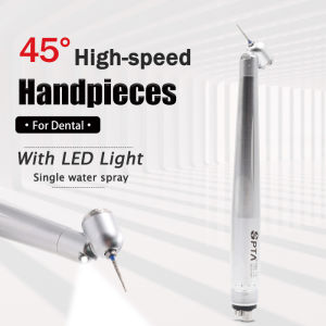 Dental High Speed Kit Surgical Air Turbine Handpiece 45°With Illumination Push button Design Angle LED Bur Type Dentist Tool