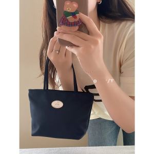 Mini Cute Nylon Canvas Handbag in Purple Bang Bang Sauce Style Japanese and Korean Inspired Lightweight Mobile Phone Bag for Youths