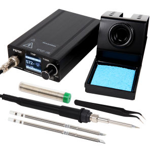 FEITA | FEITA T12 Soldering Iron Station Kit Tool °F-°C Conversion Soldering Machine with Soldering Wire ESD Tweezer 3 Solder Iron Tips