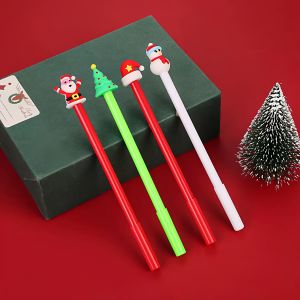 Creative Cartoon Christmas Neutral Pen Simulation 3D Cute Santa Claus Figure Christmas Prize Gift Black Ink Quick Dry Water Based