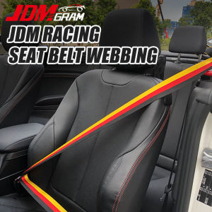 JDMGRAM 3.6 เมตรรถที่นั่งเข็มขัด Webbing เสริมสร้างผ้า Auto ความปลอดภัยที่นั่งเข็มขัดสีสัน JDM Racing สายคล้องรถยนต์อุปกรณ์เสริม