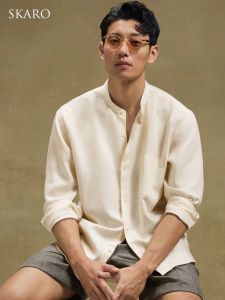 Breathable Casual Mandarin Collar Shirt for Spring and Summer