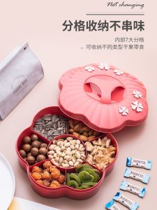 Home Use Thickened Candy Box Nut Tray with Lid Sealed Food Grade for Tea Table Snack Basket Luxury Court Style PP Material