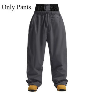 New Baggy Windproof Men Solid Women Skiing Pants Waterproof Loose Hooded Ski Strides Outdoor Sports Adult Breathable Trousers