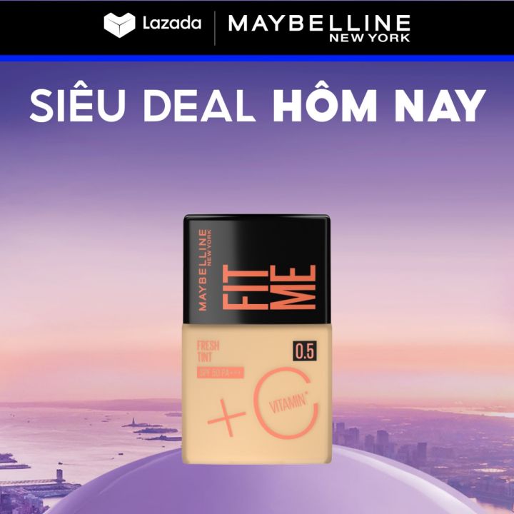 Kem Nền Sáng Da Tươi Mướt Chống Nắng Fit Me Tint với Vitamin C & SPF50 Maybelline New York Fit Me Fresh Tint 30ml