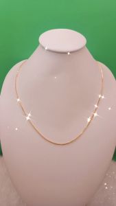 Kalung Italy 1mm Alloy Lapis Mas 18K Permata Zirconia Premium Quality & Tahan Lama NP001G