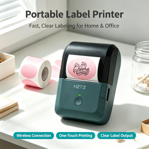 Thermal wireless tag maker for printing productsaddressessmall businesses stickershomeand DIY itemswith 1 roll label paper