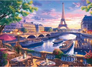 Kayou | Jigsaw Puzzle 1000 Pieces Paris Eiffel Tower Riverside Puzzle Home Decor for Adults Game Family Fun Puzzles Educational Toys