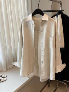 YEBO | Large Size Thin Breathable Sun-Protective Linen Shirt