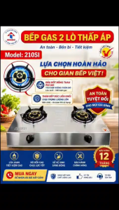 Bếp gas Cao Cấp Lửa Mạnh Windo 210SI | Bếp Gas 2 Lò Bán Công Nghiệp | Bếp Thấp Áp 2Lò