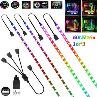 5V 3Pin LED Strip Light RGB Addressable Ws2812b Strip for PC Case Motherboard 3 Pin Header for ASUS 