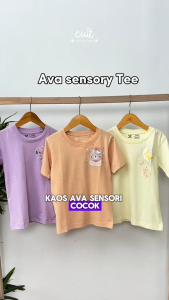 CUIT Ava Kaos Tangan Pendek Sensory T Shirt Tee 1 - 6 Tahun Baju Bayi Katun Cotton Suede Anak Perempuan