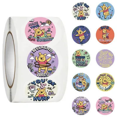 Disney | 500 Miếng Dán Hình Hoạt Hình Disney Winnie The Pooh Piglet Chống Thấm Nước Dán Trang Trí Laptop Nhật Ký Phong Bì - Cuộn Sticker Disney Dễ Thương