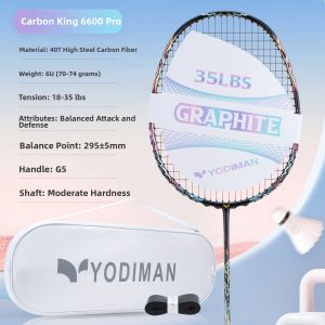 YODIMAN | Ultra Lightweight Offensive Carbon Fiber Badminton Racket Competition Grade