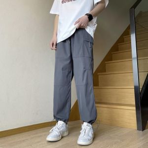 กางเกงทำงานฤดูร้อนสำหรับผู้ชาย กางเกงขายาวทรงหลวม ทรงหลวม ทรงเข้ารูป ทรงตรง ทรงหลวม กางเกงปีนเขา กางเกงขายาว กางเกงขายาว
