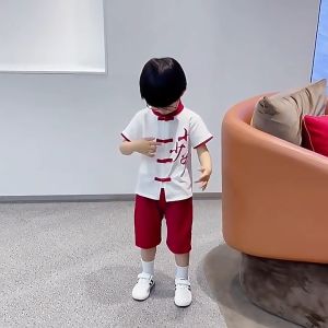 [1-9 Years] daidai (Ready Stock) CNY Chinese New Year Boy Suit Kid Tang Suit Retro Boy Hanfu 周岁礼服男宝童装汉服唐装中国风国学服古装套装