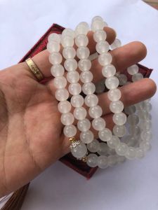 Chuỗi Vòng Tràng Hạt Mã Não Trắng 108 Hạt Dùng Đeo Tay Đeo Cổ Tụng Kinh Niệm Phật Đi Chùa