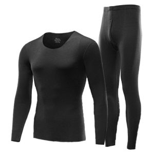 Heating Thermal Underwear Set for Men Warm Fleece Lined Wool Free Seamless Base Layer Top And Bottoms Autumn Winter Clothes