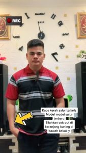 Kaos Kerah Salur Pria Dewasa Saku Depan Lengan Pendek M L XL XXL Jumbo Big Size | Polo Shirt Stripe Kantong Cowok Keren Kekinian # Baju Wangki Distro Motif Garis Laki2 Bapak2 Murah Tebal Adem