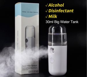Share: Favorite (111) Portable 30ml USB Sanitizer Spray Mini Nano Facial Steamer Rechargeable Sprayer Skin Care Nebulizer Humidifier