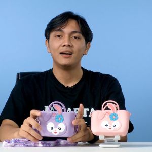 Tas Selempang Rubber Anak Karakter Kelinci Stella Lou Model Kotak