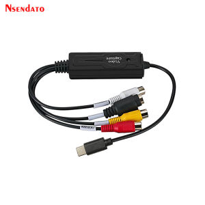 USB Type C Video Capture Card 2 in 1 Type C USB 2.0 AV Video Grabber Record Adapter RCA AV to USB C Video Recorder for PC Camera