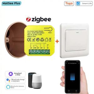 Tuya สมาร์ท ZigBee แห้งสวิทช์ติดต่อรีเลย์ 5A โมดูล App รีโมทคอนโทรลจับเวลา DC12/24V AC100-240V รองรับ Google Home Alexa