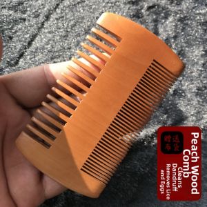 Green Sandalwood Comb Anti-Dandruff Lice Removal Thick Toothed Peach Wood Comb Hair Care Family Personal Care Tool