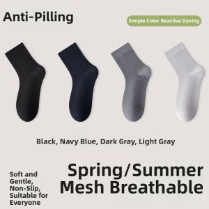 Baisina | Bamboo Fiber Mens Socks Breathable Sweat Absorbing Anti Odor Short Tube
