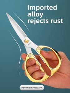 MONLEYTA | German Precision Stainless Steel Kitchen Scissors Powerful Chicken Bone Cutter Multi-Functional Commercial Industrial Cutting Tool Sharp Scissors High Hardness Fish Killing Vegetable Cutting Special Use