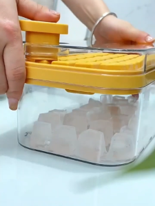 【Buy 1 Take 1】64 Grids Ice Cube Molder with Lid and Bin 2 Pack Ice Cube Trays for Freezer Reusable Silicone Ice Maker Ice Lattice Chilling Cocktail Whisky Coffee