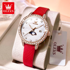 OLEVS casual watch for women original stainless steel waterproof luminous calendar diamond european and american style watch