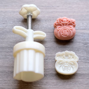 New Year Hand Press Style Fortune Bag Mooncake Baking Tool 3D Pastry Ice Skin Mooncake Mold Kitchen Cooking Utensils