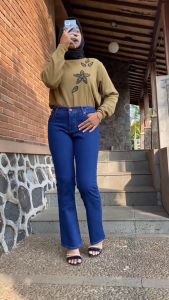 Celana Jeans Cutbray High Waist Panjang Wanita Inport-Cutbray - Jeans Streetch Premium Quality celana wanita terlaris.