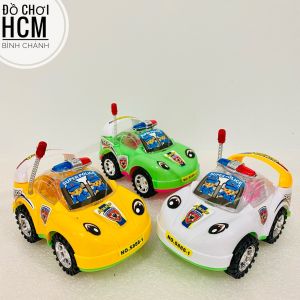 [CHẠY CÓT - CÓ ĐÈN] Đồ chơi trẻ em xe ô tô rút cót kéo cót dây cho bé thích khám phá mô hình xe hơi xe cảnh sát S888