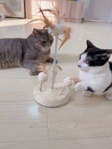 Đồ chơi cho mèo FOFOS Bàn cào móng kết hợp cây lông vũ Chứa catnip cho mèo Bàn cào móng Dây thừng sisal bền bỉ an toàn