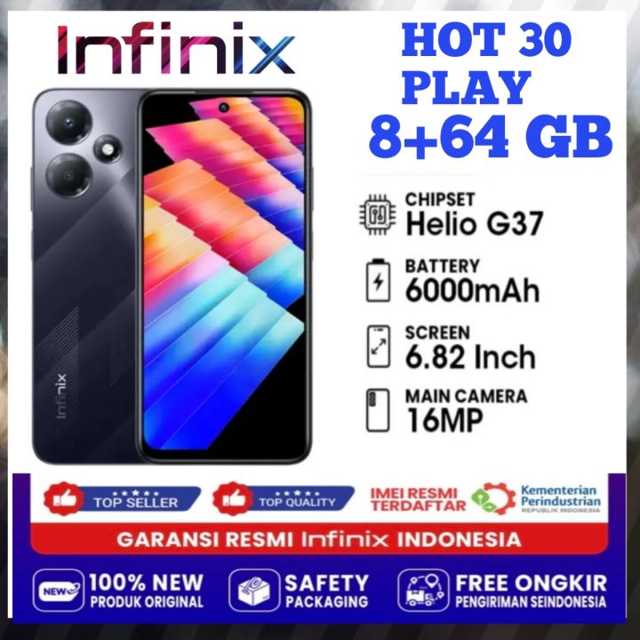 Infinix Hot 30 Play Ram 864 Gb Helio G37 Gaming Anti Lelet Garansi 1 Tahun Lazada Indonesia 3760