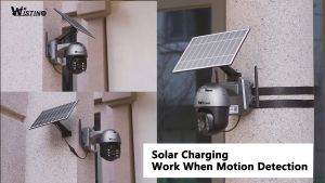 Wistino Solar Camera HD 4MP 4G /WIFI Solar Powered Cameras Battery Outdoor PTZ Camera PIR Human Detection Two Way Audio CCTV Security Cam