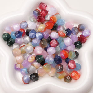 10ชิ้น/ถุงเรซินเทียมตาแมวลูกปัดแปดเหลี่ยมรูรับแสง10มม. สีดำประมาณ1.5มม. ลูกปัดทรงกลมหลวมสำหรับ DIY กำไลสร้อยคอเครื่องประดับทำเครื่องประดับอัญมณี