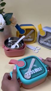 BOS Kotak Makan Set Anak Lunch Box Stainless/Anti Tumpah/Bento Lunch Box/Tepak Makan