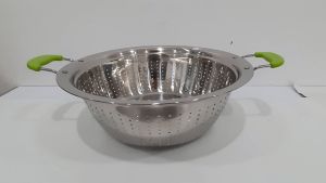 กะละมังรู แบบ 2 หู กะละมังสแตนเลหนา กะละมังล้างผัก ขนาด 32ซม.