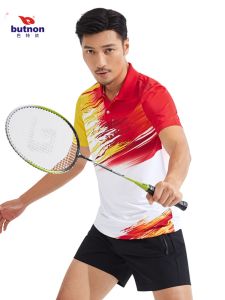 เสื้อโปโลผู้ชาย Butnon แห้งเร็ว ระบายอากาศได้ดี แขนสั้น ฤดูร้อน 2023 สำหรับเล่นแบดมินตัน เสื้อบุคลากร