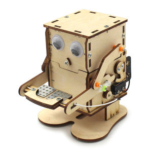 DIY Robot Coin Eating Wooden Model Teaching Project Childrens Science Experiment Education Toy Wooden Assembly Kit