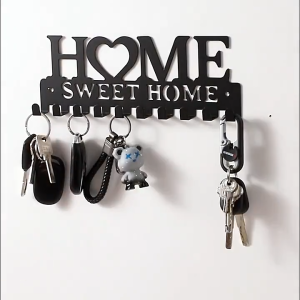 Black Metal Balcony Wall-mounted Clothes Rack Key Holder Office Hallway Entryway Key Hooks Small Key Hanger Hangers Storage