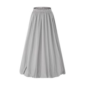 American Lazy Sports Style Loose Bud Skirt Womens Street Gray Elastic Waist Pettiskirt Mid Length Long Length Skirt